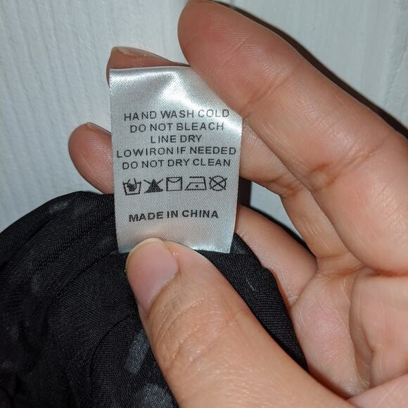 Leche Black & White Polka Dot Pattern Ruched Ruffle Trim Skirt L - Picture 11 of 15